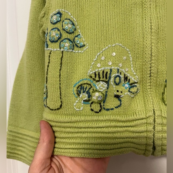 VNTG Y2K Gymboree Cottagecore Mushroom Print Cardigan - Picture 3 of 7